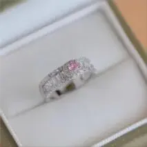 Chic CZ Inlaid Stackable Pink Crystal Ring - ArtGalleryZen