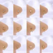Chic CZ Inlaid Stainless Steel Nose Piercing Nose Stud - ArtGalleryZen