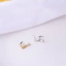 Chic CZ Inlaid Stainless Steel Nose Piercing Nose Stud - ArtGalleryZen