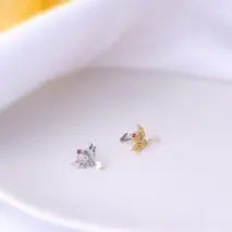 Chic CZ Inlaid Stainless Steel Nose Piercing Nose Stud - ArtGalleryZen