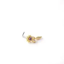 Chic CZ Inlaid Stainless Steel Nose Piercing Nose Stud - ArtGalleryZen