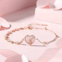 Chic CZ Inlaid Star Heart Necklace Bracelet Set - ArtGalleryZen