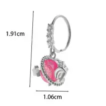 Chic CZ Inlaid Titanium Steel Flower Heart Nose Piercing Nose Stud Nose Hoop - ArtGalleryZen