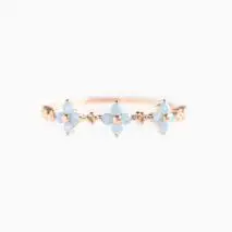 Chic CZ Opal Inlaid Floral Butterfly Bear Heart Ring - ArtGalleryZen