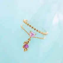 Chic CZ Opal Inlaid Floral Butterfly Bear Heart Ring - ArtGalleryZen