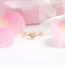 Chic CZ Opal Inlaid Floral Butterfly Bear Heart Ring - ArtGalleryZen