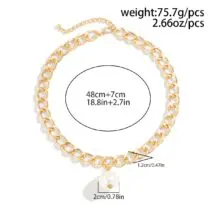 Chic Dangling Pearl Curb Chain Necklace - ArtGalleryZen