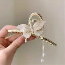 Chic Enamel Butterfly Chignon Claw Clip Hair Clip - ArtGalleryZen