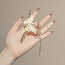 Chic Enamel Butterfly Chignon Claw Clip Hair Clip - ArtGalleryZen