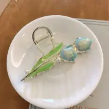Chic Enamel Duo Tulip Chignon Claw Clip Hair Claw - ArtGalleryZen