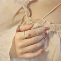 Chic Floral Butterfly Pearl Ring Set - ArtGalleryZen