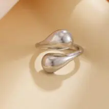 Chic Gold Silver Plated Abstract Waterdrop Ring - ArtGalleryZen