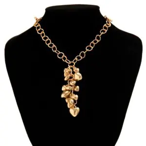 Chic Gold Silver Tone Heart Tassel Cable Chain Necklace - ArtGalleryZen