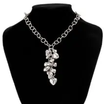 Chic Gold Silver Tone Heart Tassel Cable Chain Necklace - ArtGalleryZen