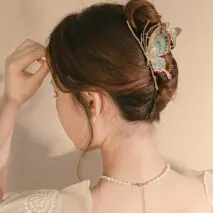 Chic Handmade Colorful Enamel Butterfly Chignon Claw Clip Hair Clip - ArtGalleryZen