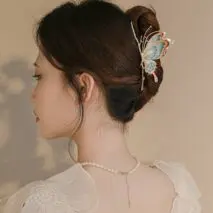 Chic Handmade Colorful Enamel Butterfly Chignon Claw Clip Hair Clip - ArtGalleryZen