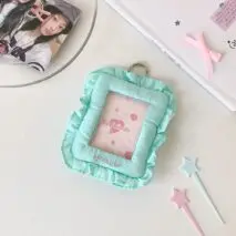 Chic Lace Pillow Kpop Keychain Photocard Holder - ArtGalleryZen