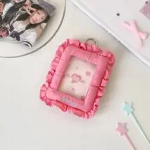Chic Lace Pillow Kpop Keychain Photocard Holder - ArtGalleryZen