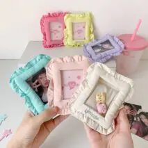 Chic Lace Pillow Kpop Keychain Photocard Holder - ArtGalleryZen