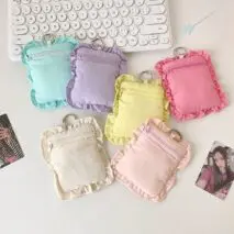 Chic Lace Pillow Kpop Keychain Photocard Holder - ArtGalleryZen