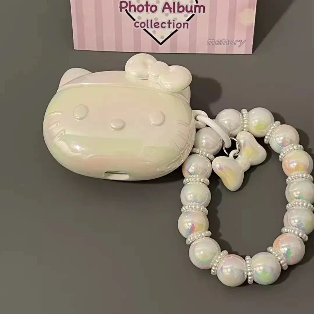 Chic Laser Hello Kitty AirPods Earphone Case With Lanyard - ArtGalleryZen