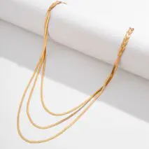 Chic Layered Cross Herringbone Chain Necklace - ArtGalleryZen