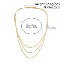 Chic Layered Cross Herringbone Chain Necklace - ArtGalleryZen
