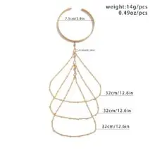 Chic Layered Crystal Inlaid Saturn Chain Tassel Arm Cuff - ArtGalleryZen