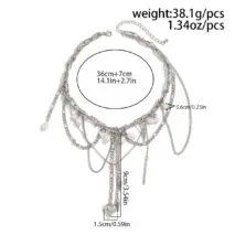 Chic Layered Pearl Rivet Tassel Heart Pendant Cable Chain Y Necklace - ArtGalleryZen