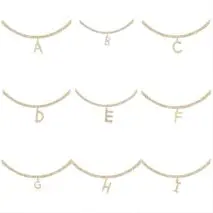 Chic Layered Rhinestone Inlaid Butterfly Initial Letter Pendant Choker Necklace Set - ArtGalleryZen