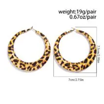 Chic Leopard Pattern Chunky Hoop Earrings - ArtGalleryZen