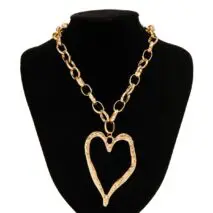 Chic Liquid Heart Pendant Cable Chain Necklace - ArtGalleryZen