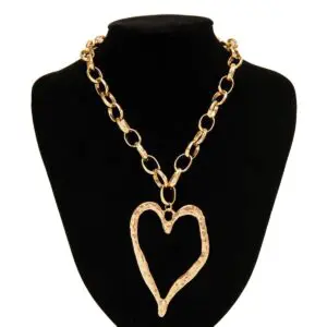 Chic Liquid Heart Pendant Cable Chain Necklace - ArtGalleryZen