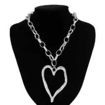 Chic Liquid Heart Pendant Cable Chain Necklace - ArtGalleryZen