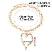 Chic Liquid Heart Pendant Cable Chain Necklace - ArtGalleryZen