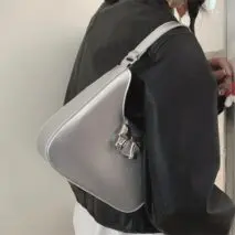 Chic Metallic Bowknot Leather Shoulder Crossbody Bag - ArtGalleryZen