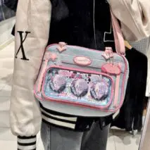 Chic MomoDog Denim Shoulder Bag - ArtGalleryZen