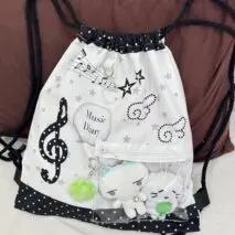 Chic Music Diary Kpop Fan Display Drawstring Backpack - ArtGalleryZen