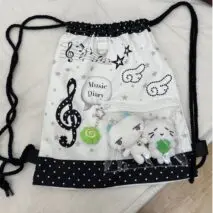Chic Music Diary Kpop Fan Display Drawstring Backpack - ArtGalleryZen
