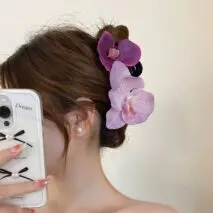 Chic Orchid Flower Claw Clip Hair Clip - ArtGalleryZen