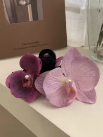 Chic Orchid Flower Claw Clip Hair Clip - ArtGalleryZen