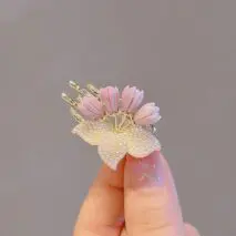 Chic Pearl Inlaid Flower Claw Clip Hair Clip - ArtGalleryZen