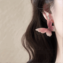 Chic Pink Butterfly Dangle Earrings - ArtGalleryZen