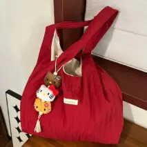 Chic Red Stripe Casual Shoulder Tote Bag - ArtGalleryZen