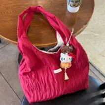 Chic Red Stripe Casual Shoulder Tote Bag - ArtGalleryZen