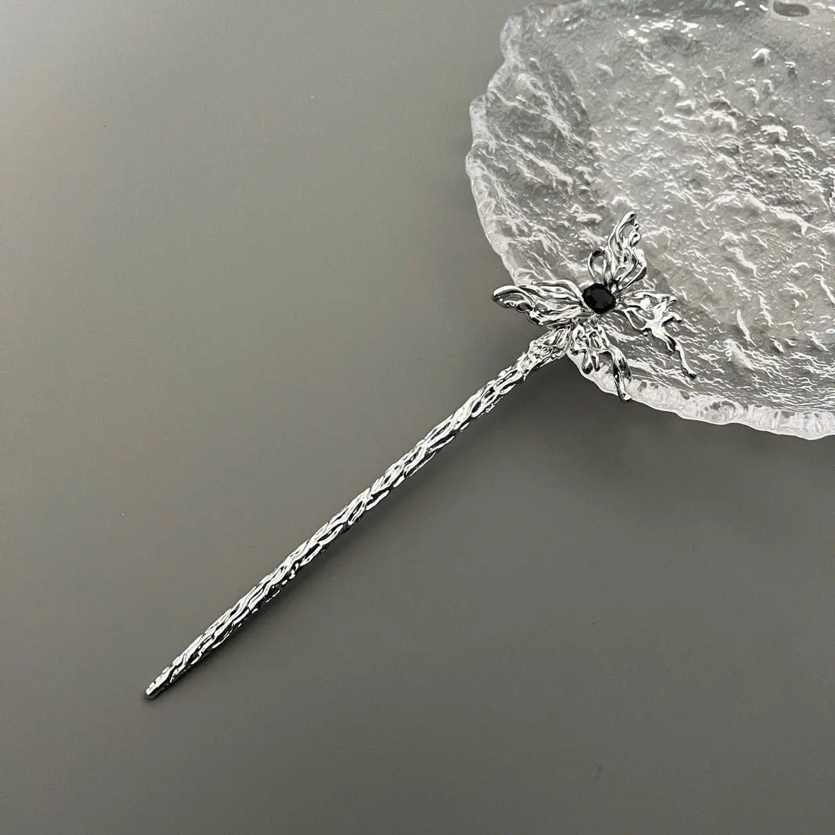 Chic Rhinestone Inlaid Abstract Butterfly Chignon Hair Fork Hair Pin - ArtGalleryZen