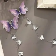 Chic Rhinestone Inlaid Gradient Butterfly Tassel Chain Hair Clip - ArtGalleryZen