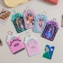 Chic Ribbon Bowknot Kpop Keychain Photocard Holder - ArtGalleryZen