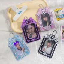 Chic Ribbon Bowknot Kpop Keychain Photocard Holder - ArtGalleryZen