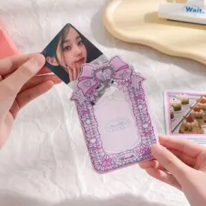 Chic Ribbon Bowknot Kpop Keychain Photocard Holder - ArtGalleryZen